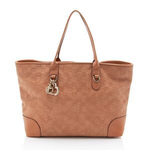 Gucci Guccissima Leather Heart Bit Charm Medium Tote